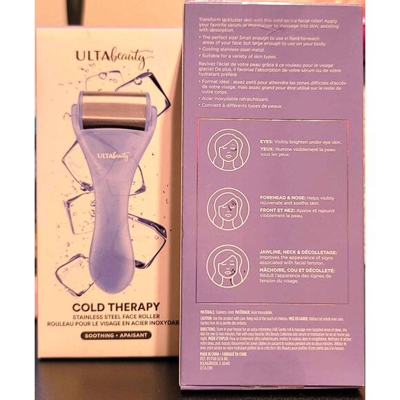 (2) Ulta Beauty Cold Therapy Stainless Steel Face Roller NEW